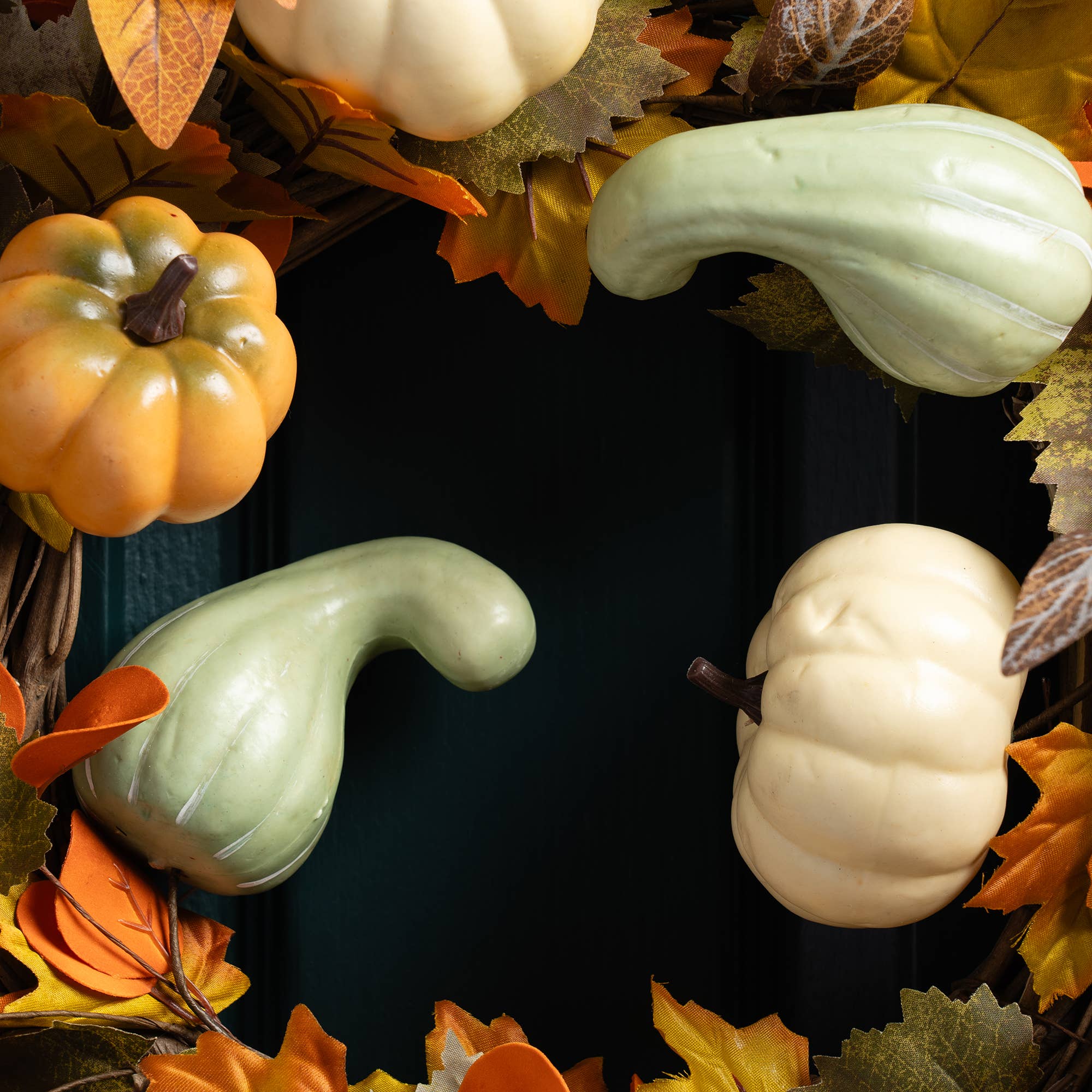 45cm Premium Pumpkin & Gourd Wreath - SEL2207