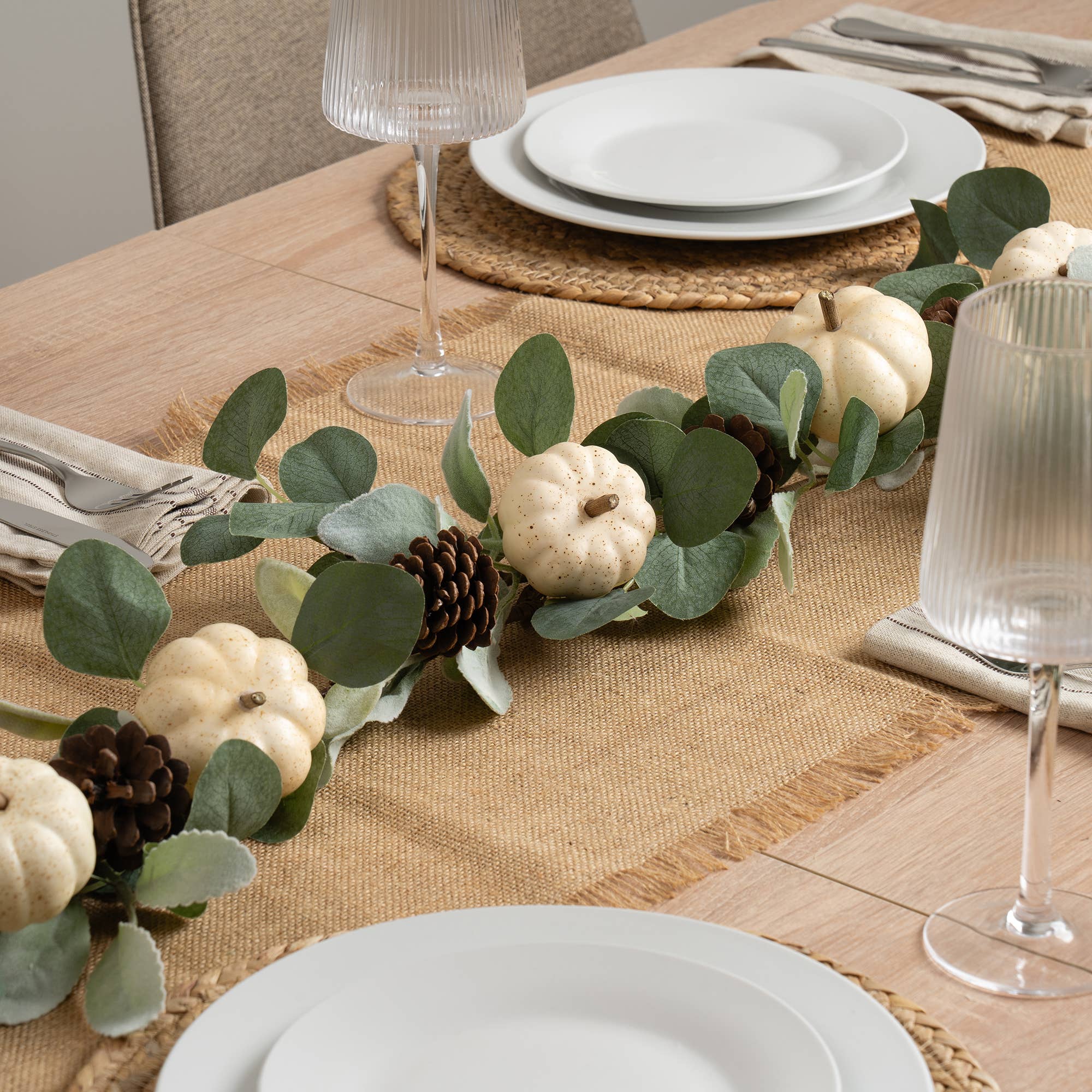 100cm Pumpkin/Eucalyptus Garland Green - SEL2203