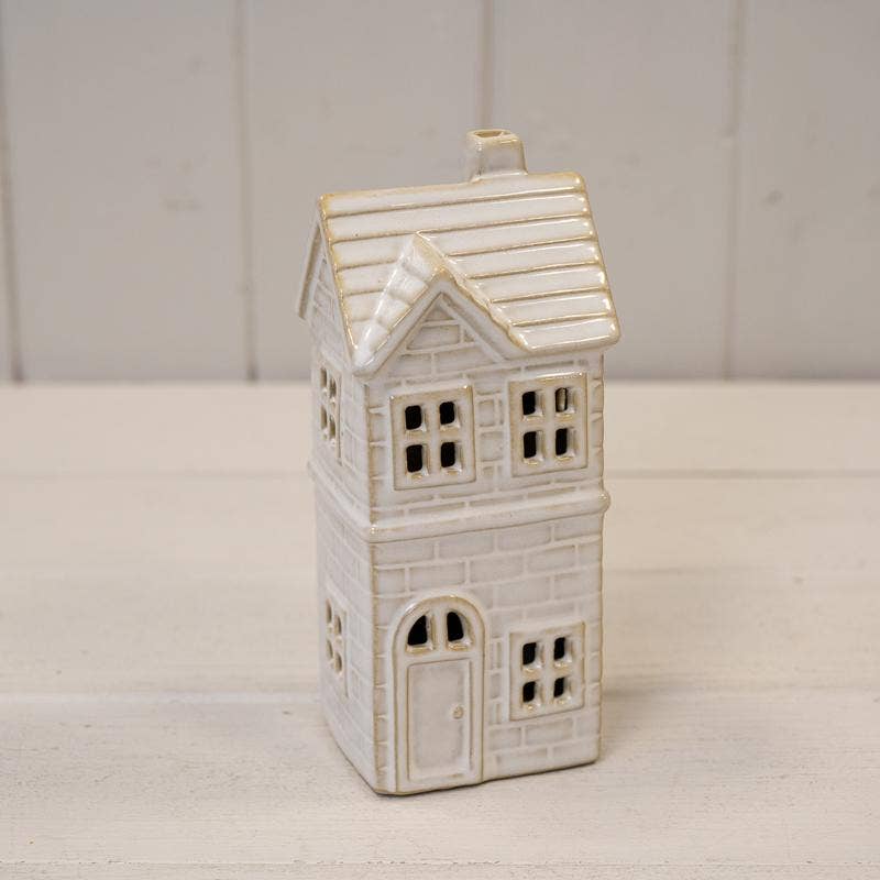 Small Glazed Ceramic Led Townhouse 6 Hour Timer