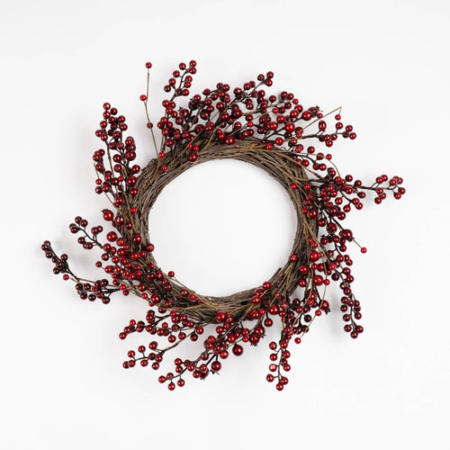 40cm Red Berry Wreath - SEL2459