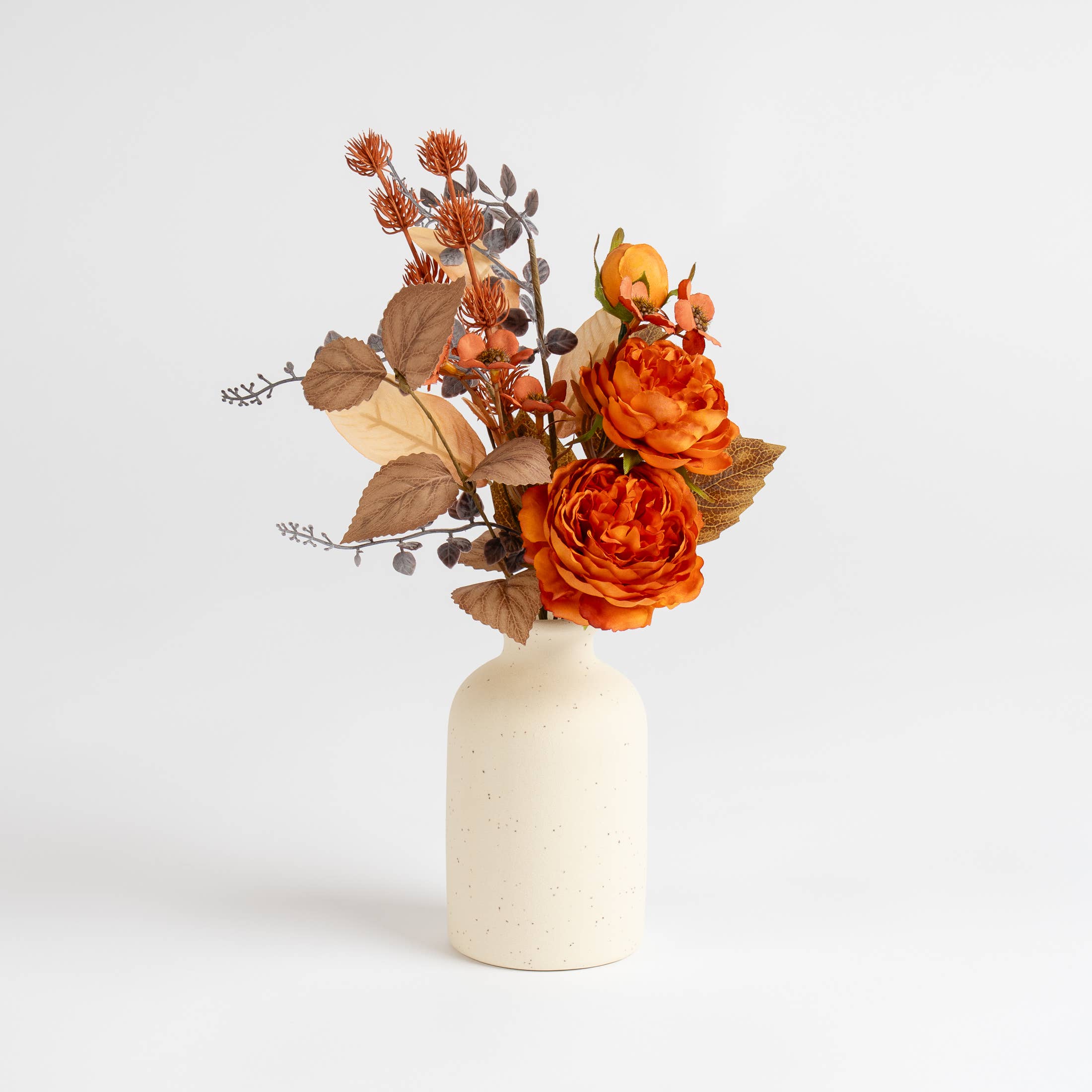 38cm Orange Rose in Cream Ceramic Vase - SEL2493