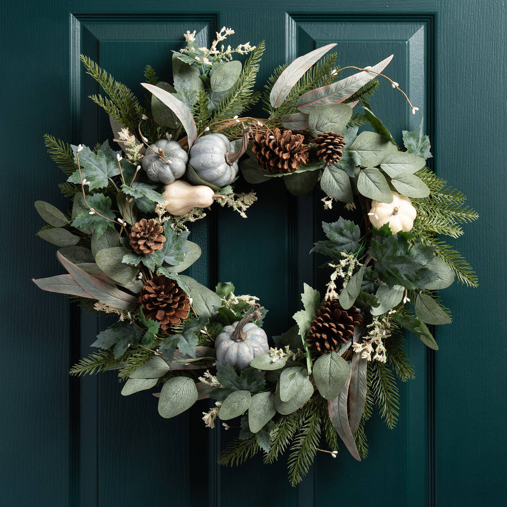 65cm Premium Pumpkin Wreath Green - SEL2208
