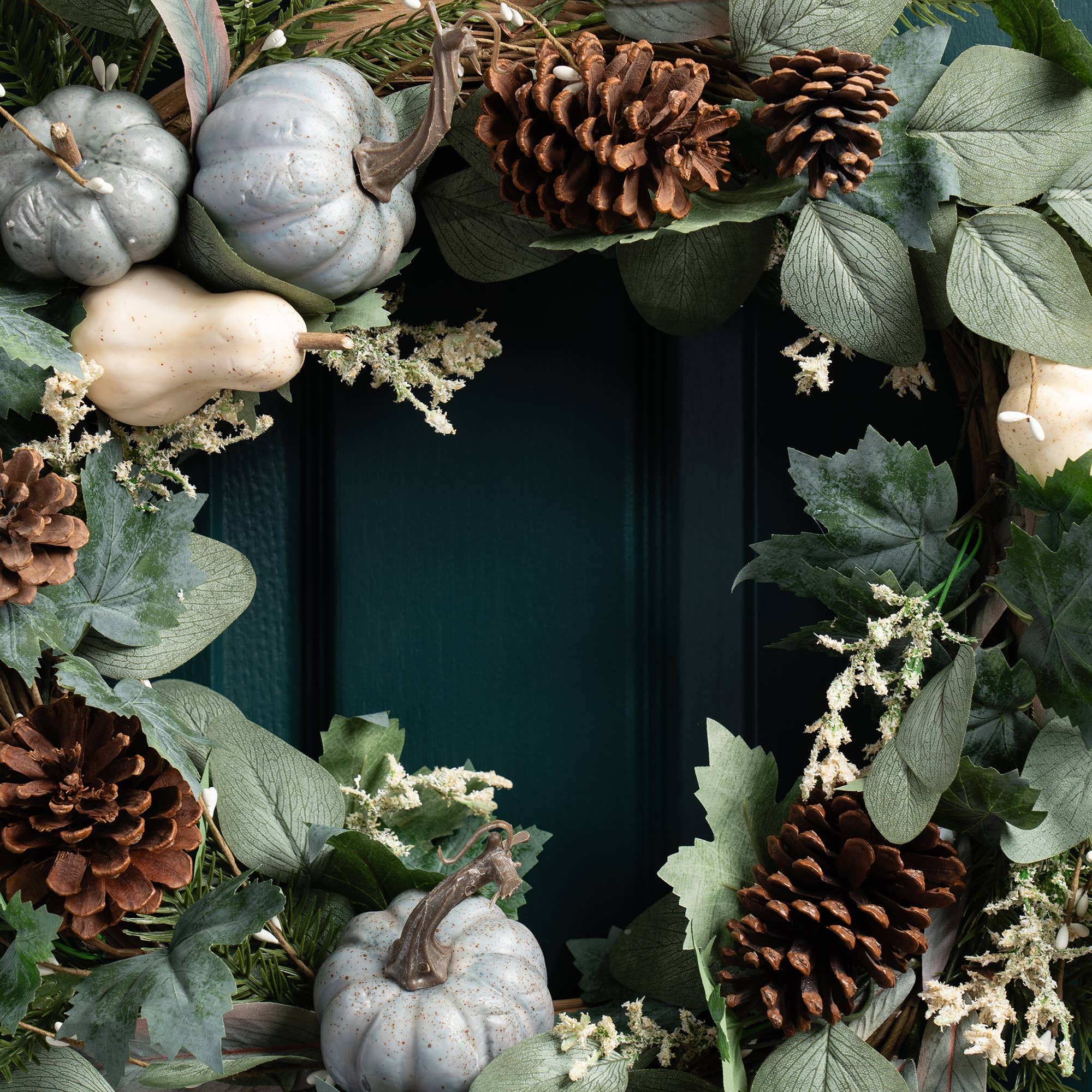 65cm Premium Pumpkin Wreath Green - SEL2208
