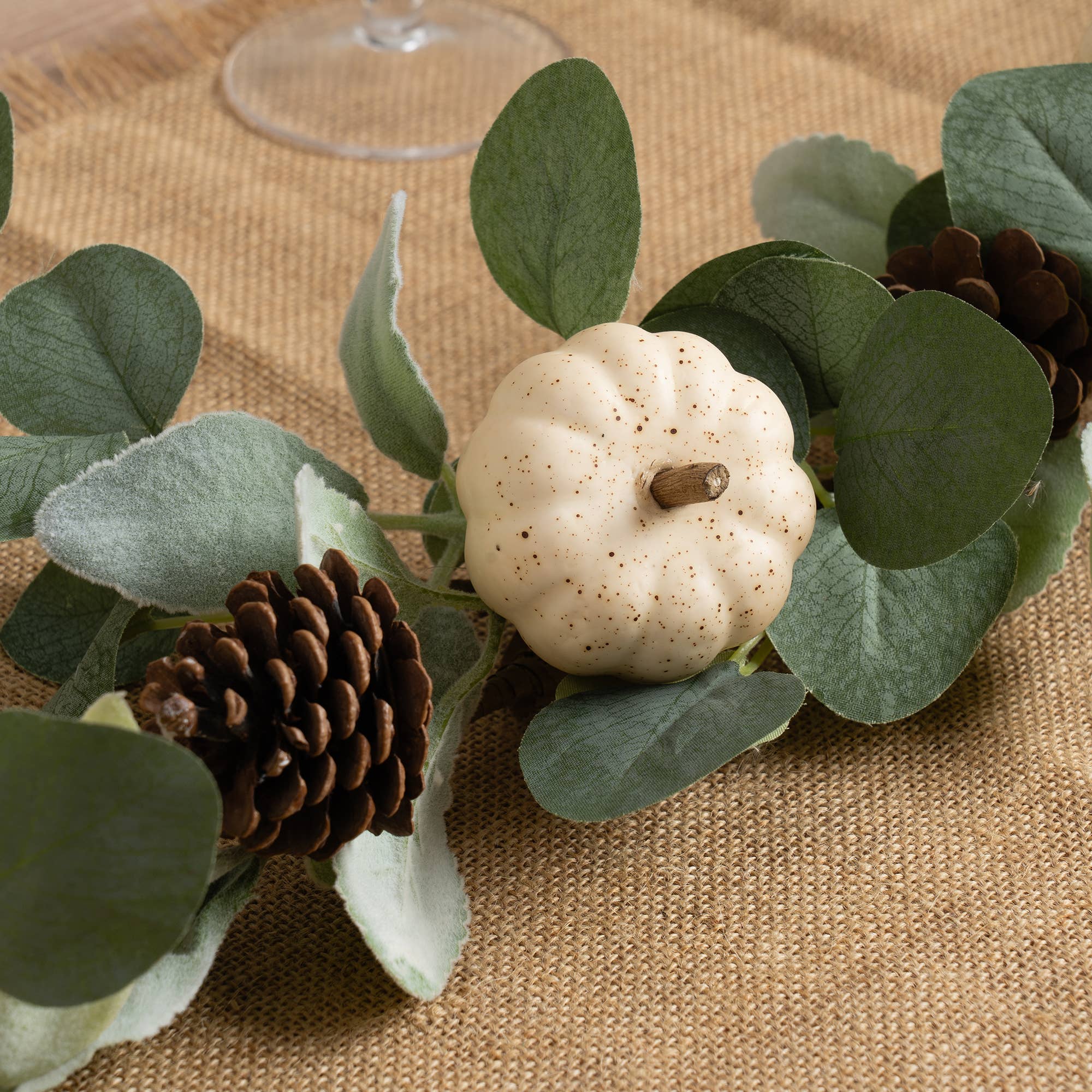 100cm Pumpkin/Eucalyptus Garland Green - SEL2203
