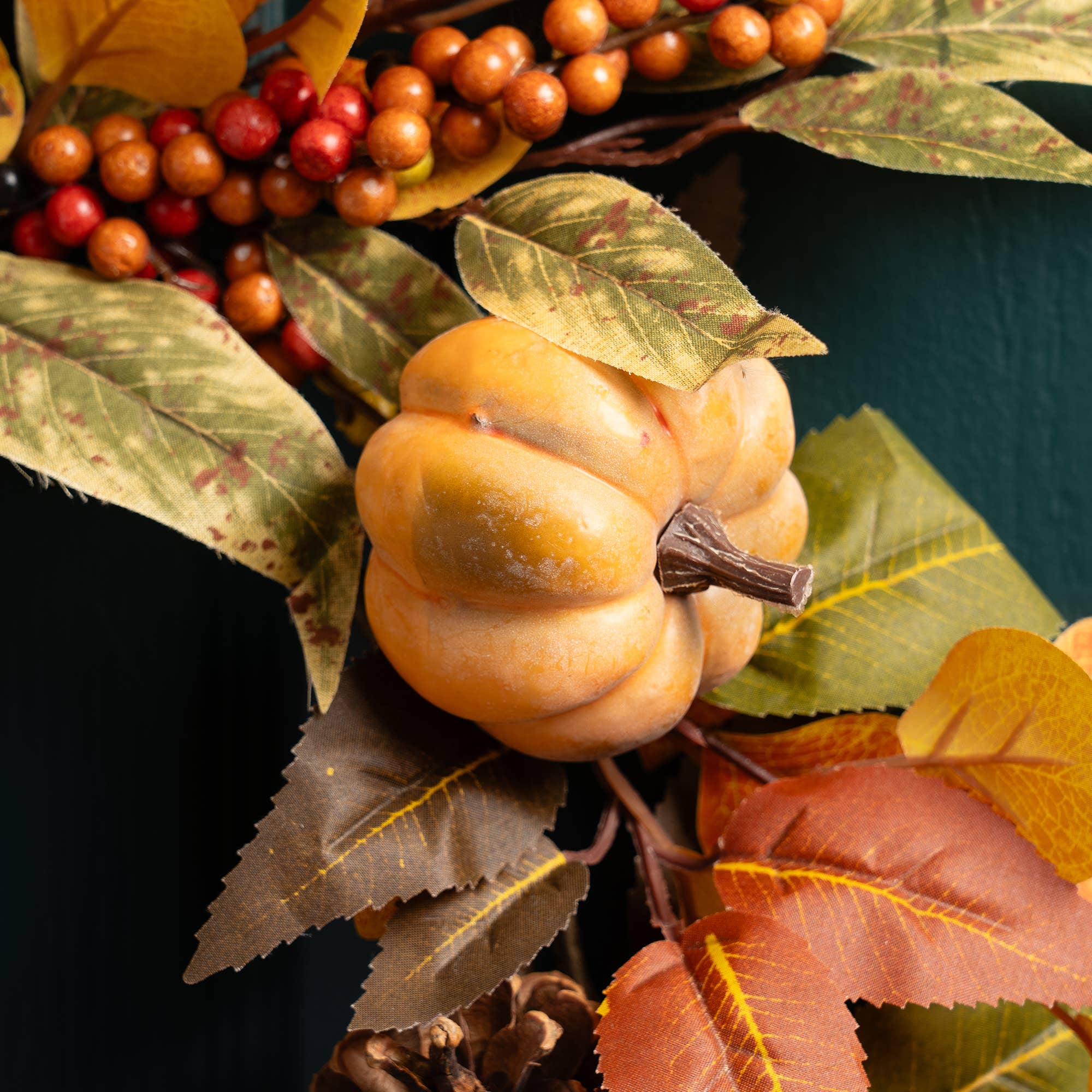 45cm Autumnal Pumpkin Wreath - SEL2218