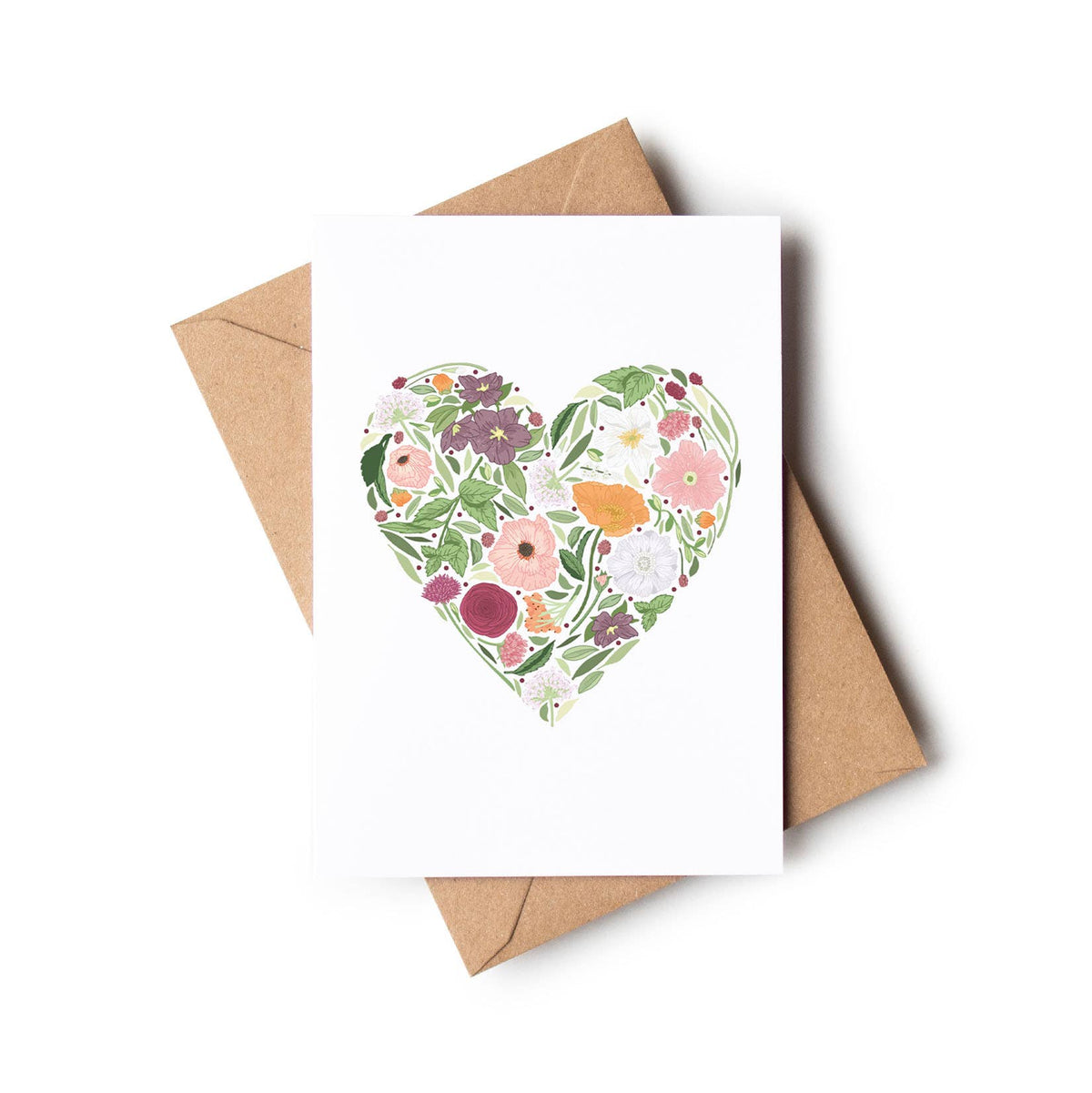 Floral Heart Love Engagement Wedding Spring Card