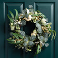 45cm Pumpkin Wreath Green / Cream - SEL2200
