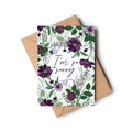 I'm So Sorry Purple Botanical Floral Sympathy Greeting Card