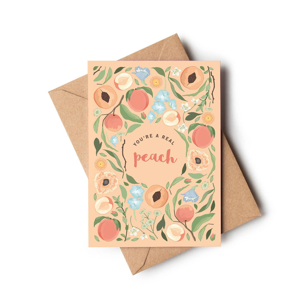 You're A Real Peach Botanical Fruit Everyday Love Card