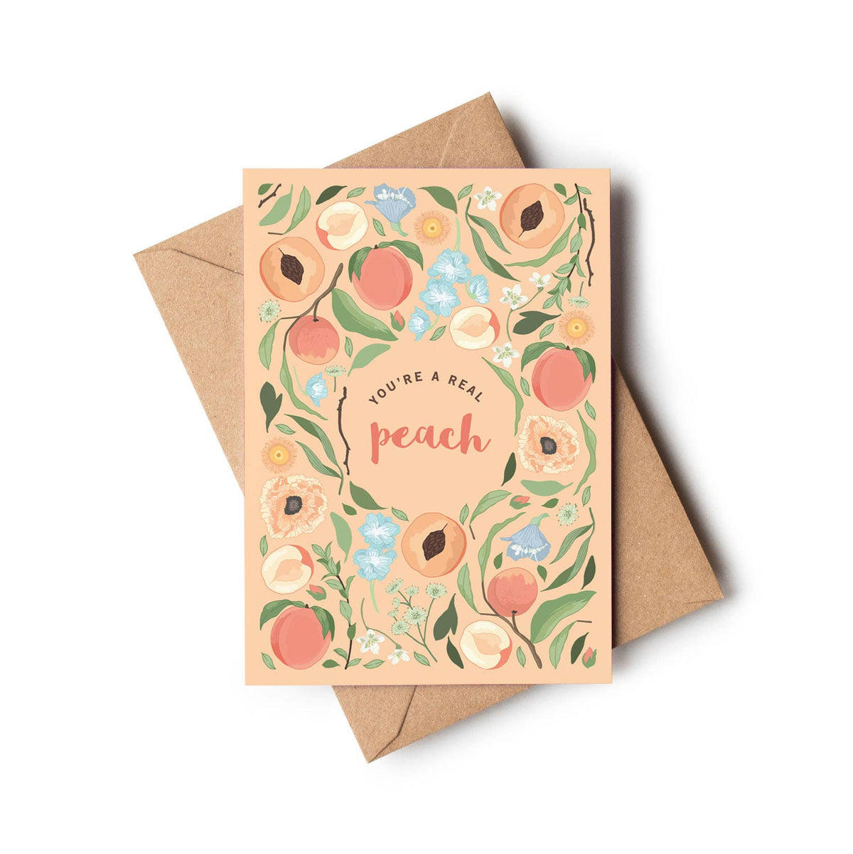 You're A Real Peach Botanical Fruit Everyday Love Card