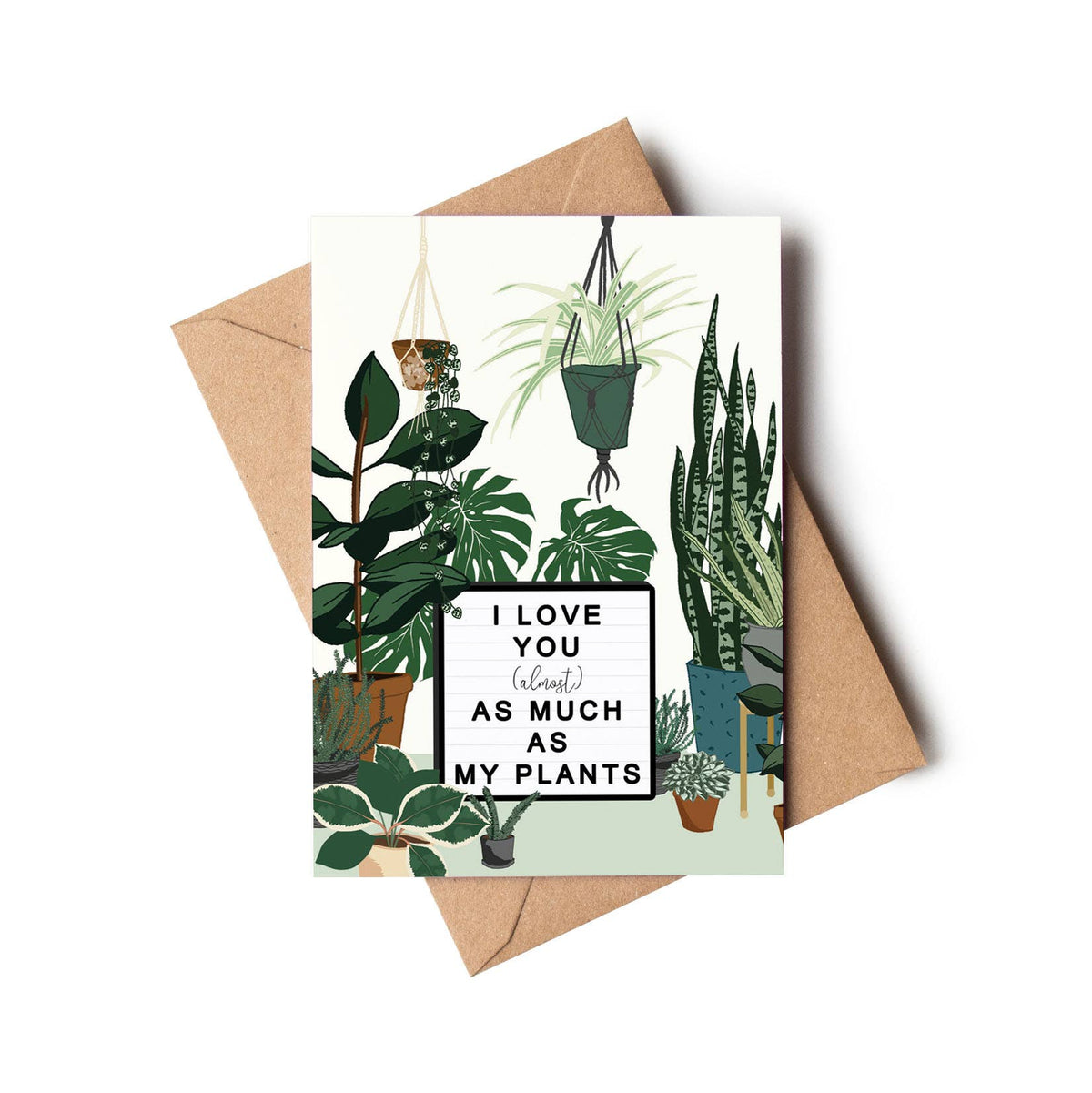 I Love You Plants Houseplant Lover Valentines Day Card