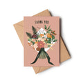 Thank You So Much Dusky Pink Flower Bouquet Thanks Card