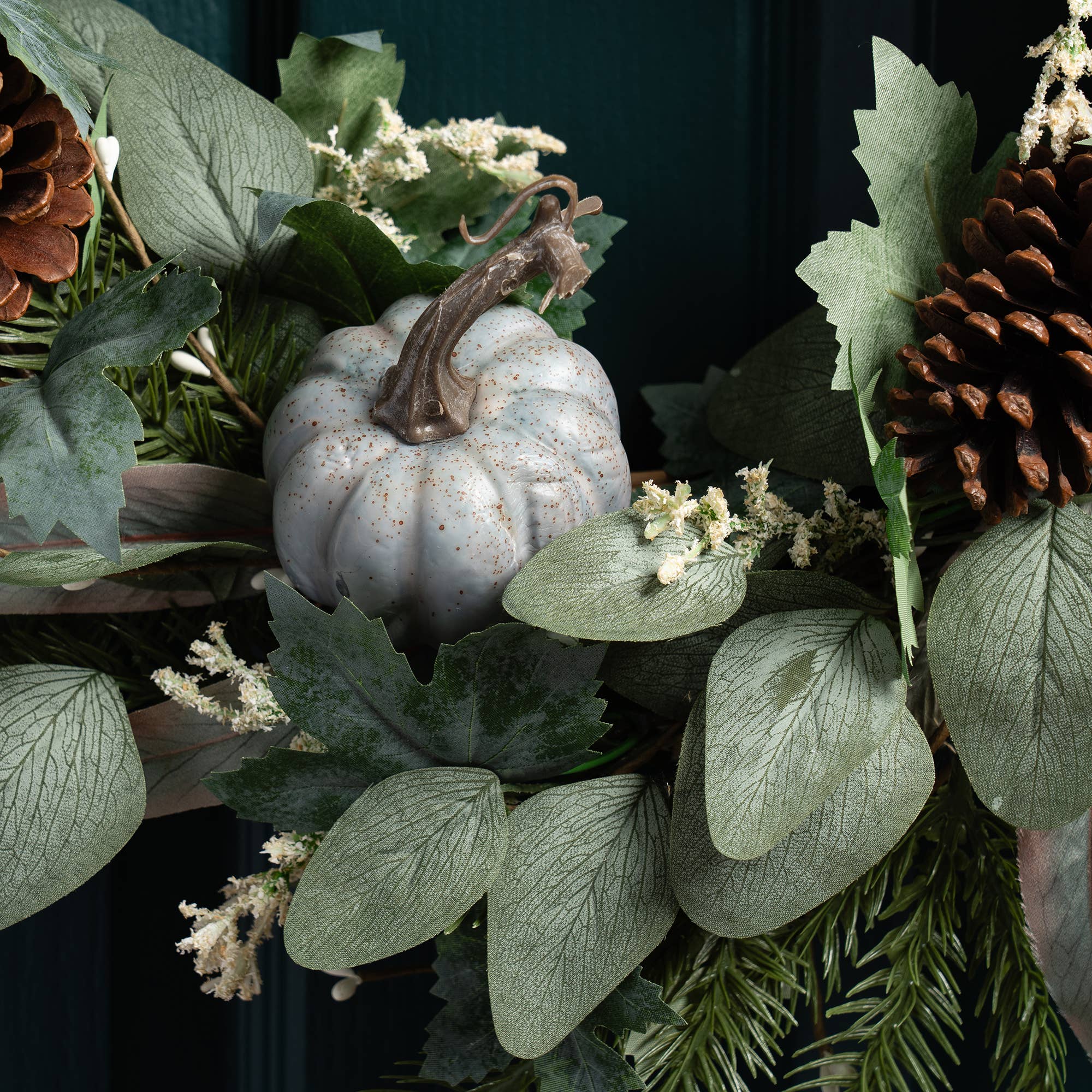 65cm Premium Pumpkin Wreath Green - SEL2208