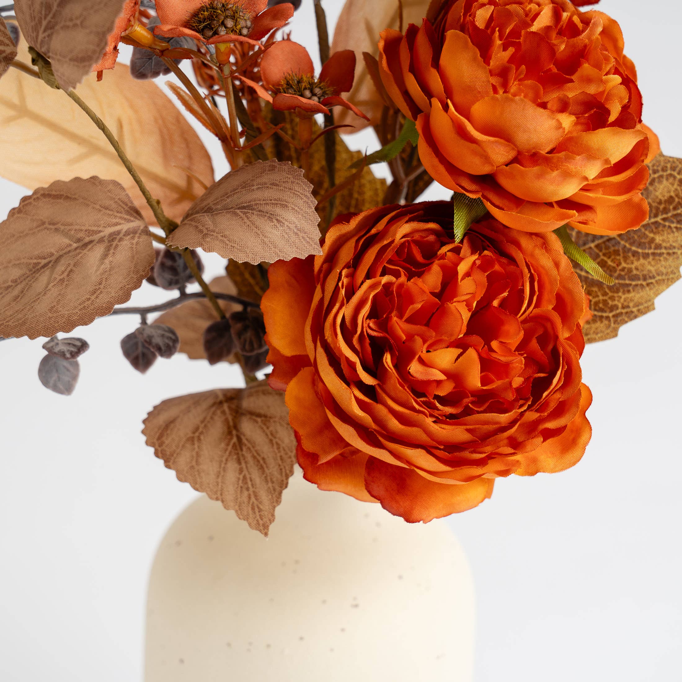 38cm Orange Rose in Cream Ceramic Vase - SEL2493