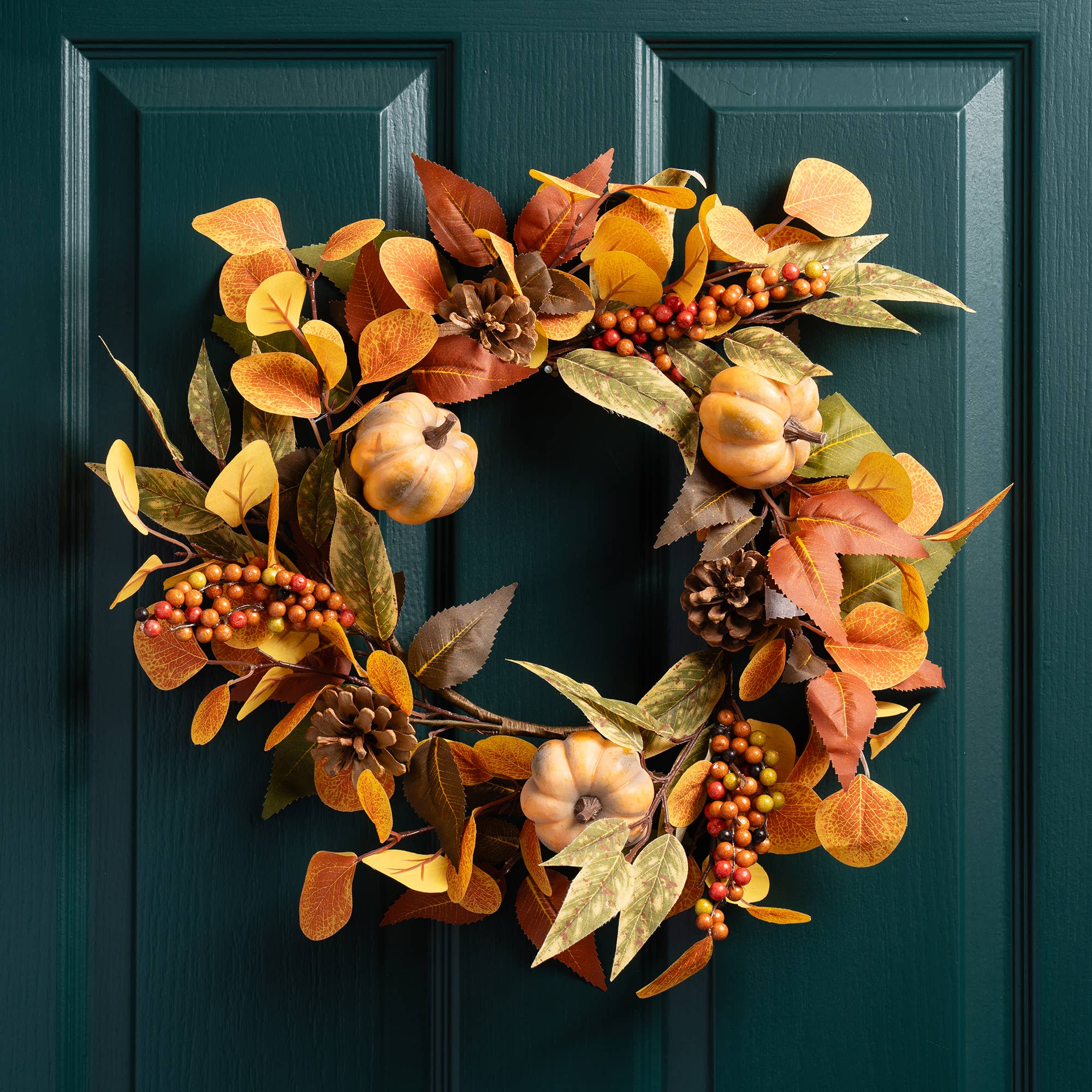 45cm Autumnal Pumpkin Wreath - SEL2218