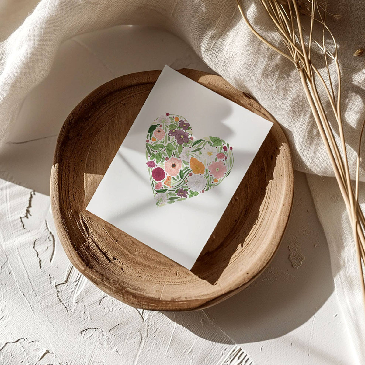 Floral Heart Love Engagement Wedding Spring Card