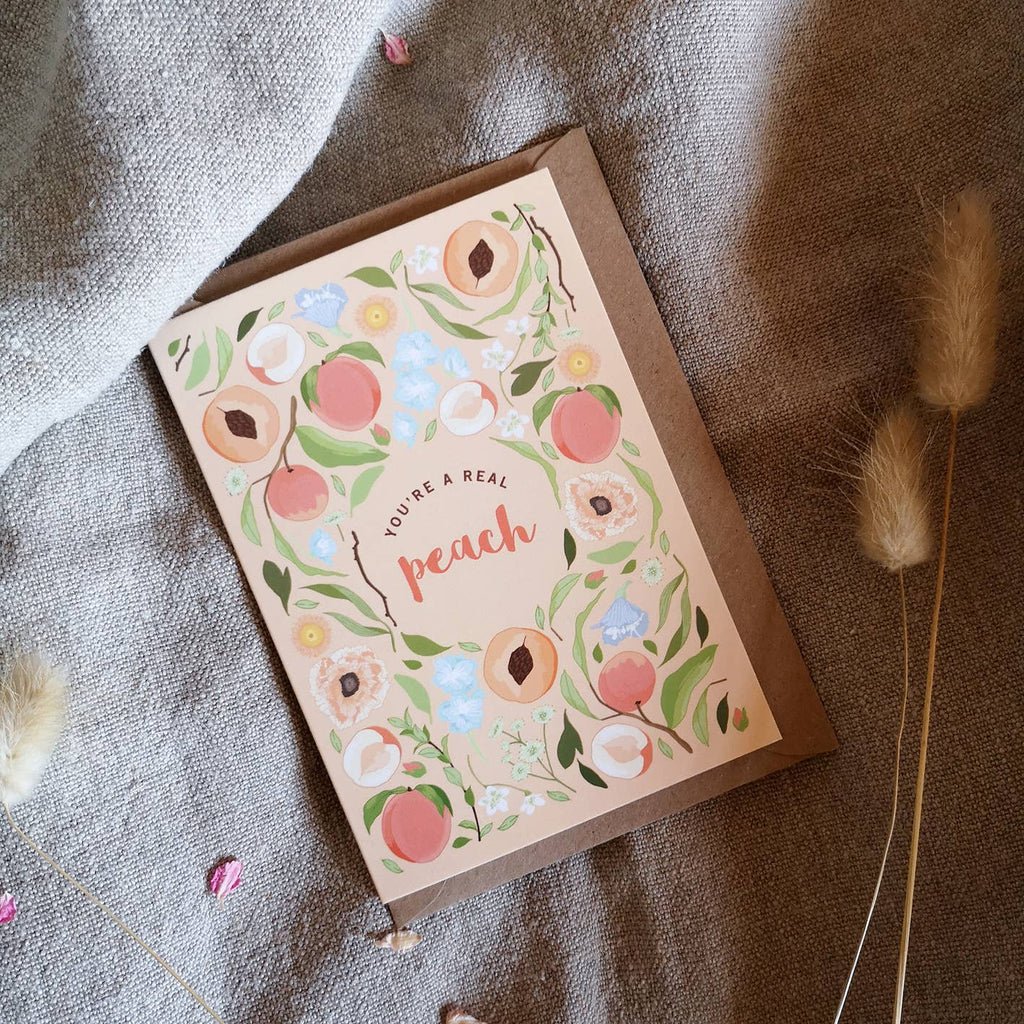 You're A Real Peach Botanical Fruit Everyday Love Card